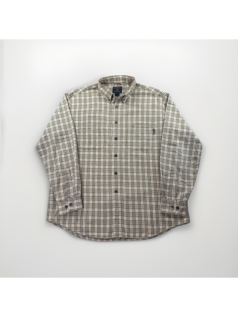 Woolrich Men's XL Button-Down Shirt Long Sleeve British Tan 6379 100% Cotton